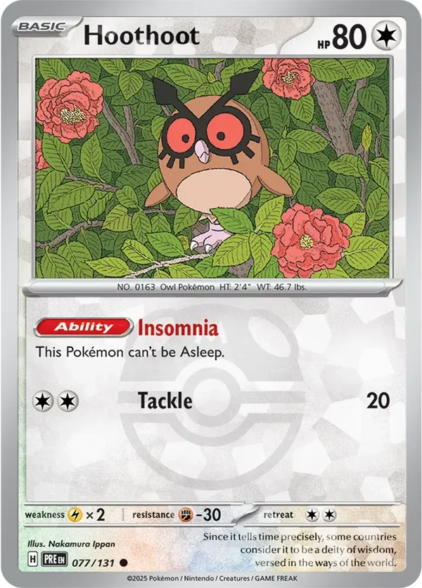 Prismatic Evolutions  077/131 Hoothoot Master Ball