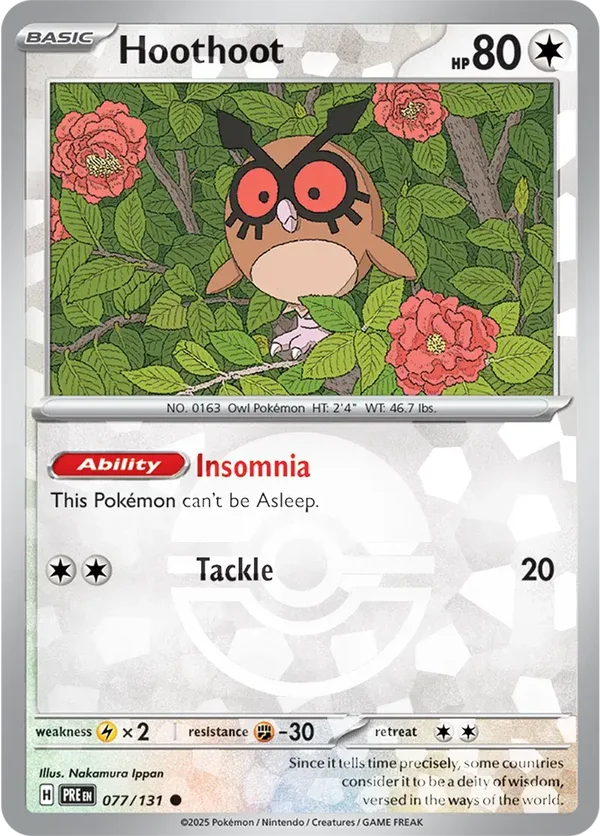 Prismatic Evolutions  077/131 Hoothoot Poke Ball