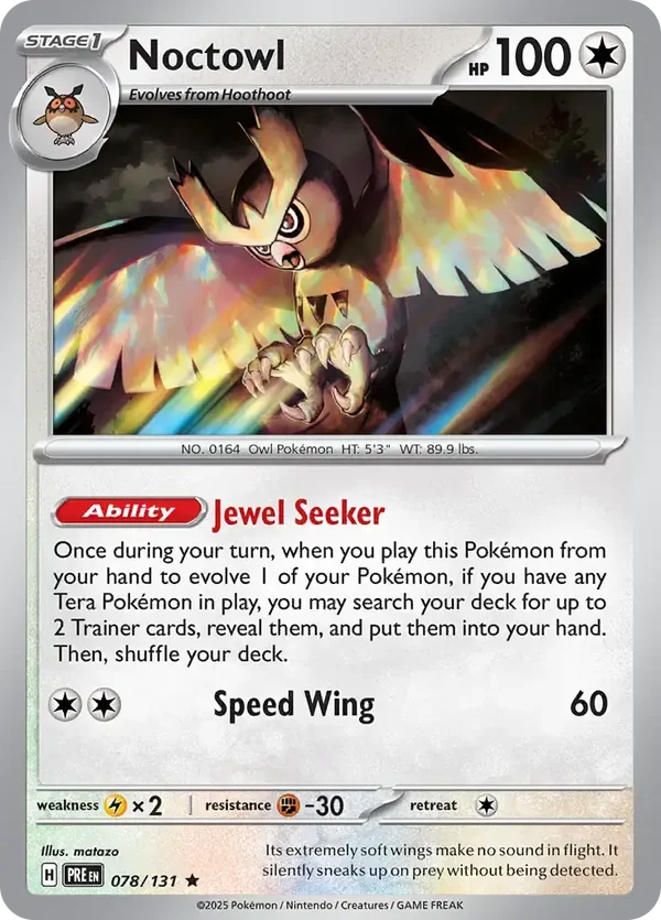 Prismatic Evolutions  078/131 Noctowl Holofoil