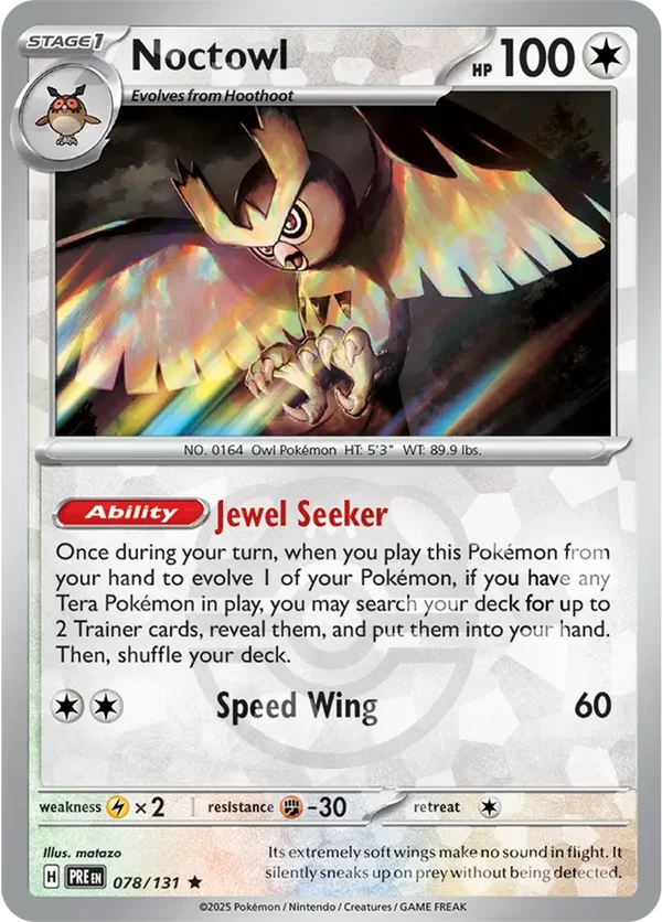 Prismatic Evolutions  078/131 Noctowl Master Ball