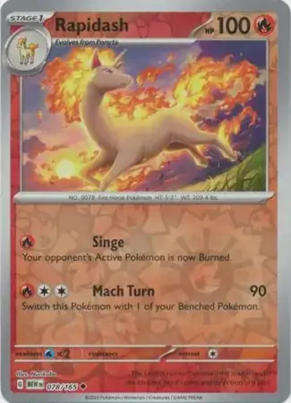 151  078/165 Rapidash Rev Holo