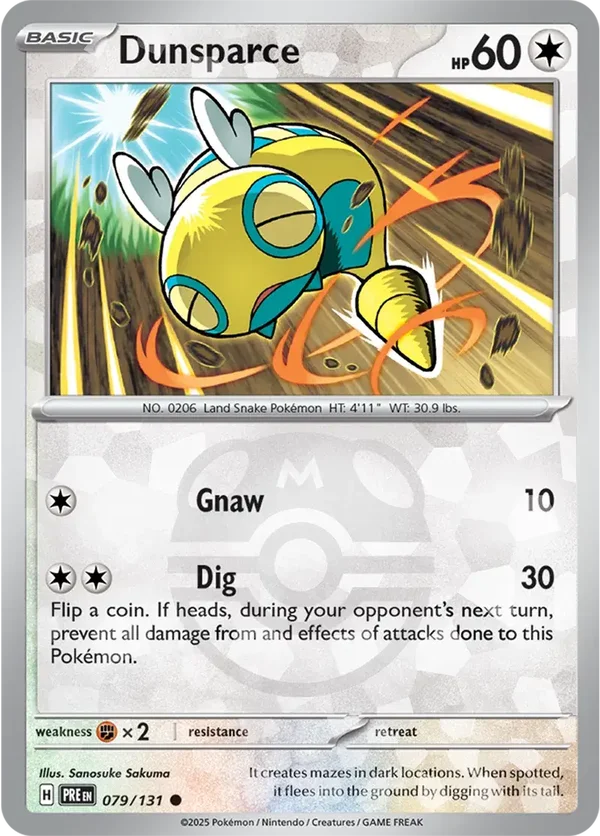 Prismatic Evolutions  079/131 Dunsparce Master Ball