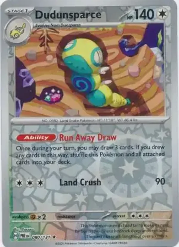 Prismatic Evolutions  080/131 Dudunsparce Rev Holo