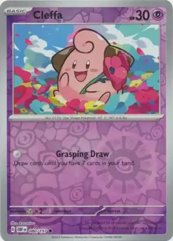 Obsidian Flames  080/197 Cleffa Rev Holo