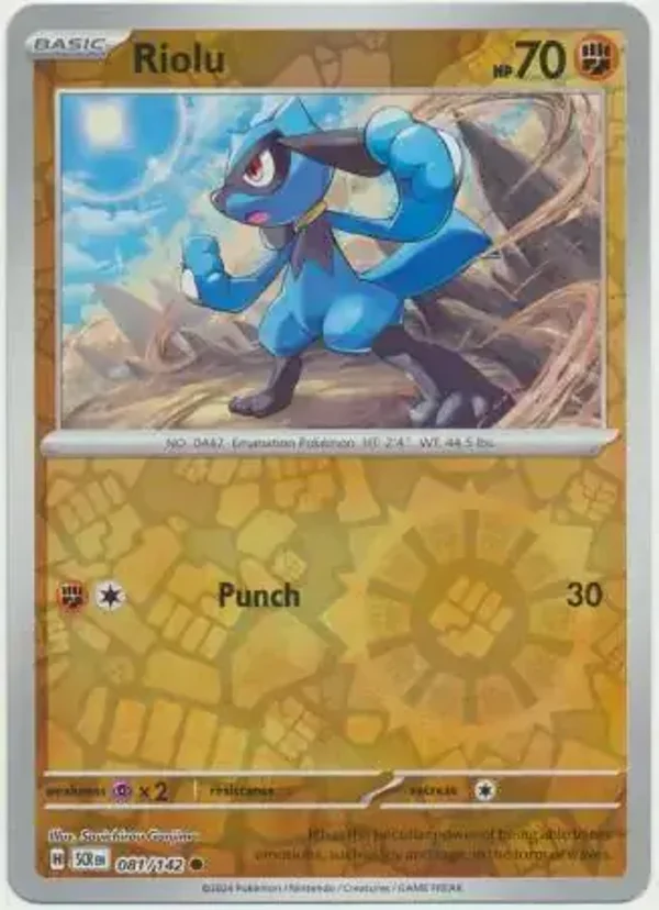 Stellar Crown  081/142 Riolu Rev Holo