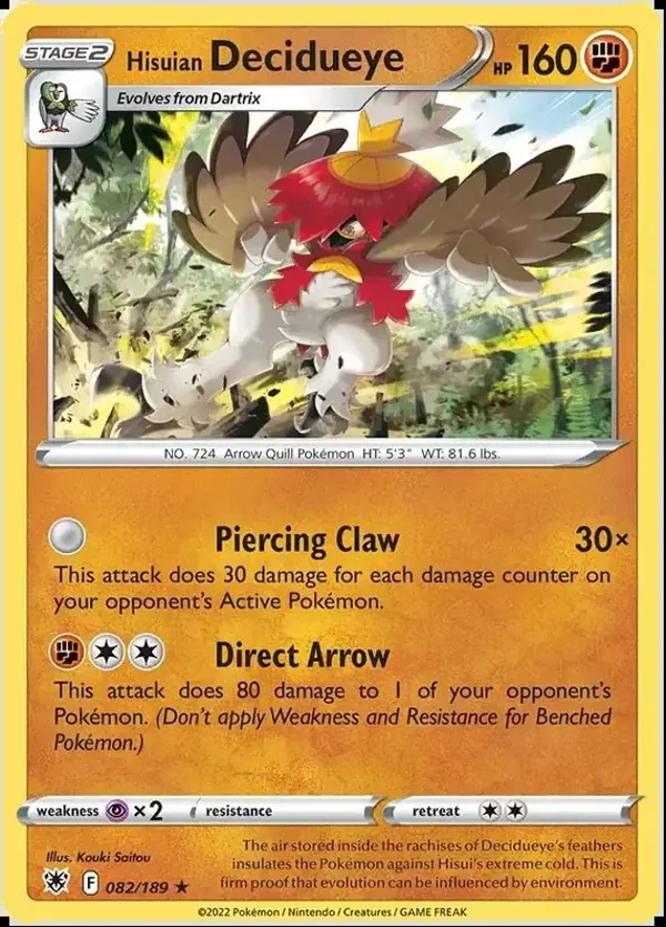 Astral Radiance  082/189 Hisuian Decidueye Holofoil