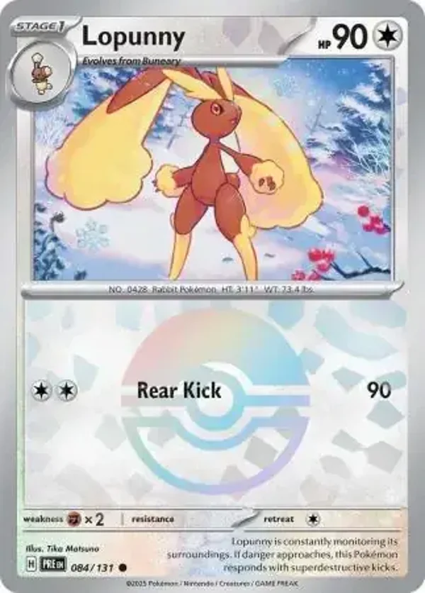 Prismatic Evolutions  084/131 Lopunny Poke Ball