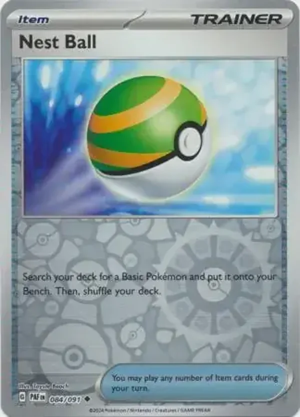 Paldean Fates  084/091 Nest Ball Rev Holo