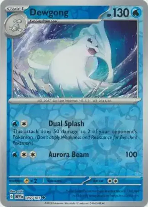 151  087/165 dewgong Rev Holo