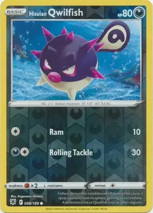 Astral Radiance  088/189 Hisuian Qwilfish Rev Holo
