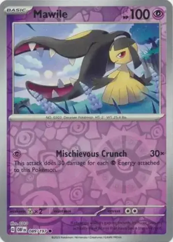 Obsidian Flames  089/197 Mawile Rev Holo