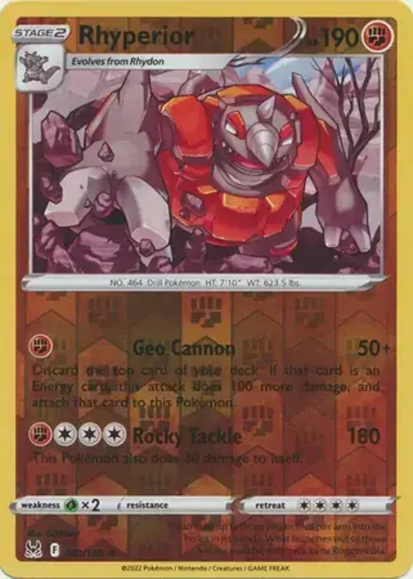 Lost Origin  091/196 Rhyperior Rev Holo