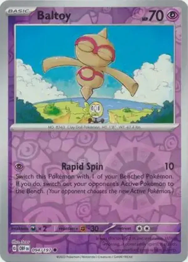 Obsidian Flames  094/197 Baltoy Rev Holo