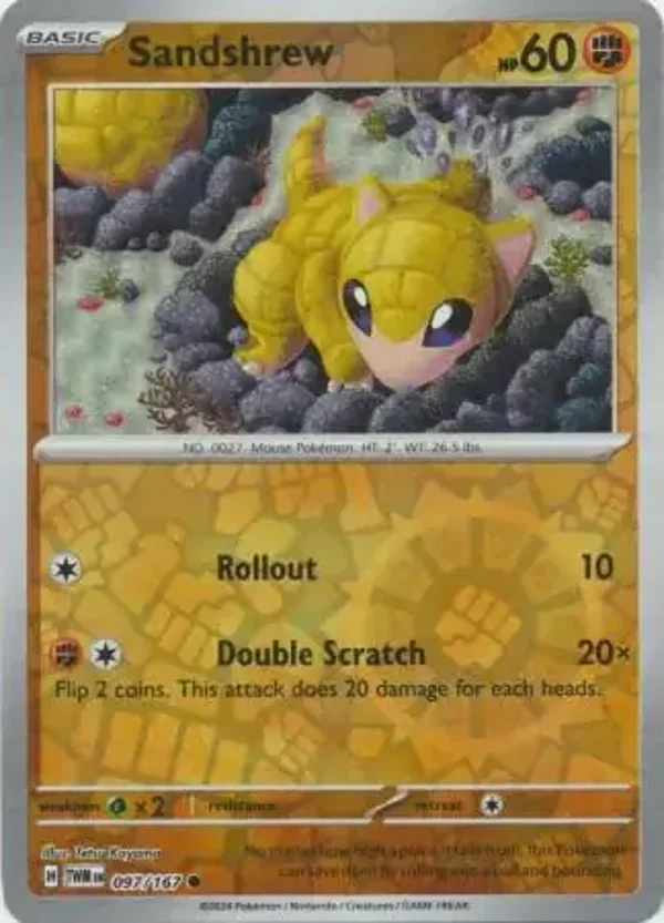 Twilight Masquerade  097/167 Sandshrew Rev Holo