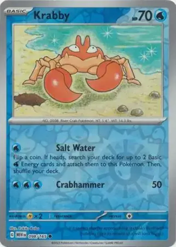 151  098/165 Krabby Rev Holo