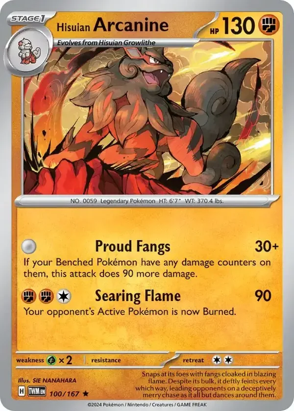 Twilight Masquerade  100/167 Arcanine Holofoil