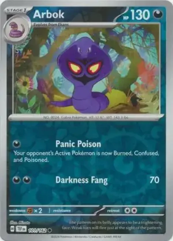 Temporal Forces  101/162 Arbok Rev Holo