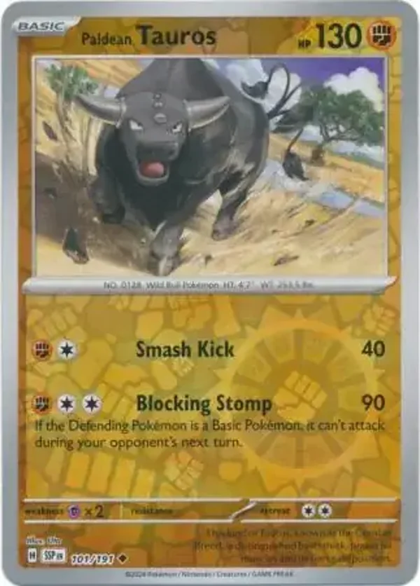 Surging Sparks  101/191 Paldean Tauros Rev Holo