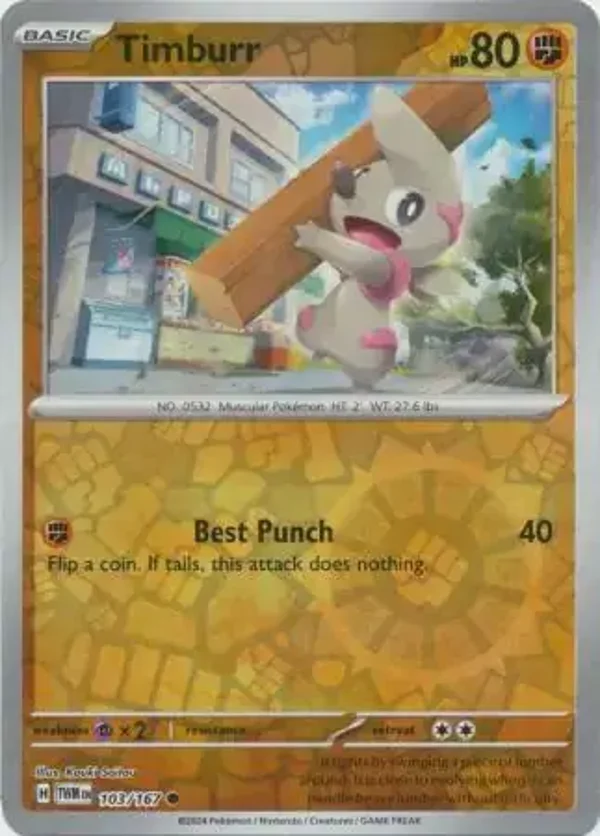 Twilight Masquerade  103/167 Timburr Rev Holo