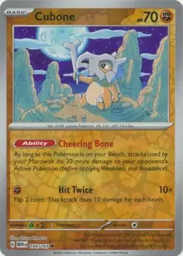 151  104/165 Cubone Rev Holo