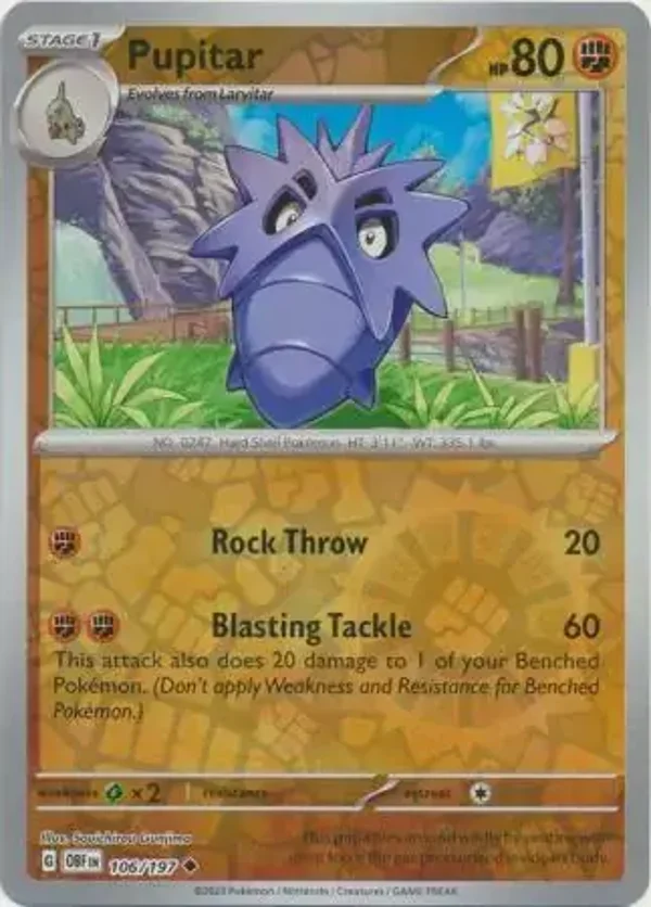 Obsidian Flames  106/197 Pupitar Rev Holo
