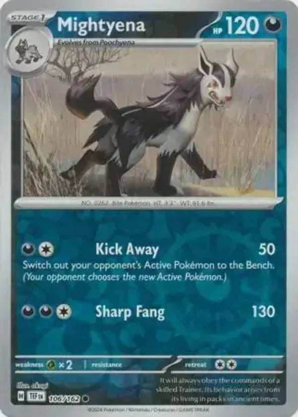 Temporal Forces  106/162 Mightyena Rev Holo