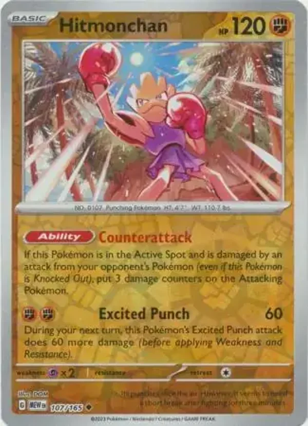 151  107/165 Hitmonchan Rev Holo