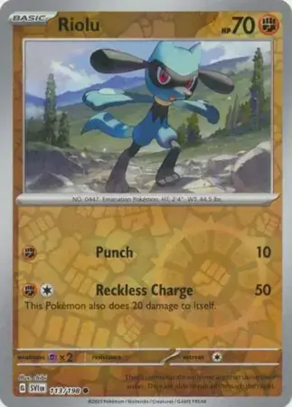 Scarlet & Violet  113/198 Riolu Rev Holo