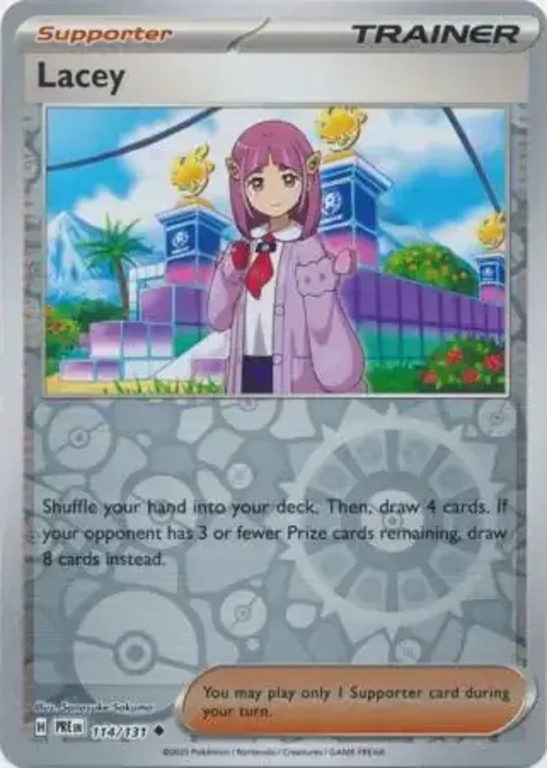 Prismatic Evolutions  114/131 Lacey Rev Holo