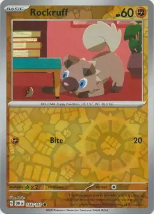 Obsidian Flames  116/197 Rockruff Rev Holo