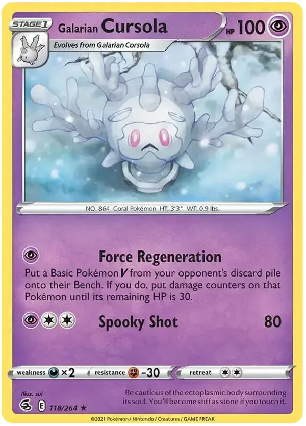 Fusion Strike  118/264 Galarian Cursola Rev Holo