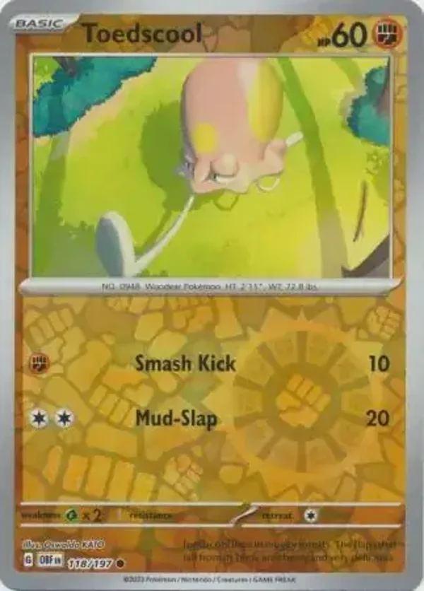 Obsidian Flames  118/197 Toedscool Rev Holo