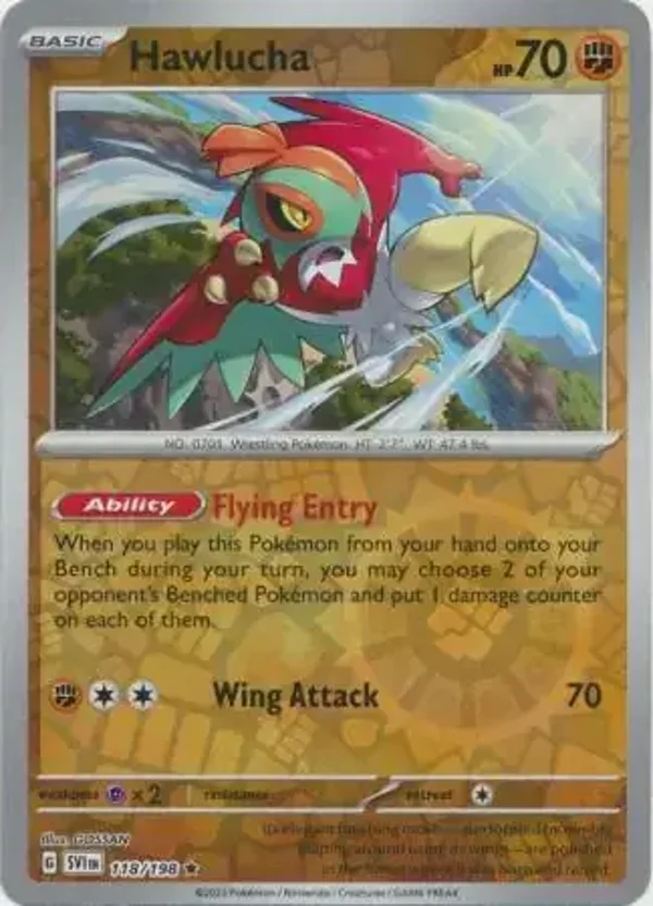 Scarlet & Violet  118/198 Hawlucha Rev Holo