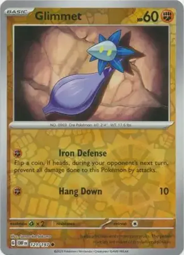 Obsidian Flames  121/197 Glimmet Rev Holo