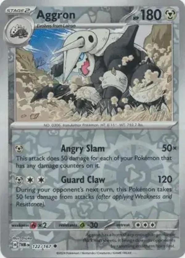 Twilight Masquerade  122/167 Aggron Rev Holo