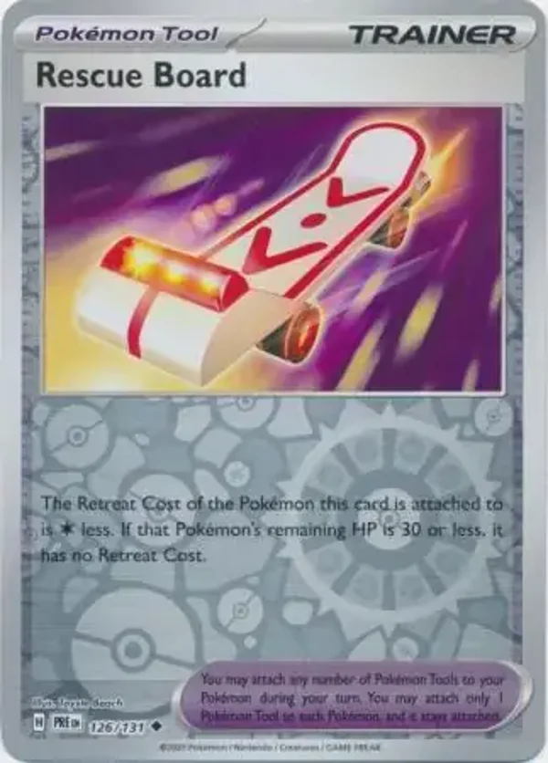 Prismatic Evolutions  126/131 Rescue Board Rev Holo