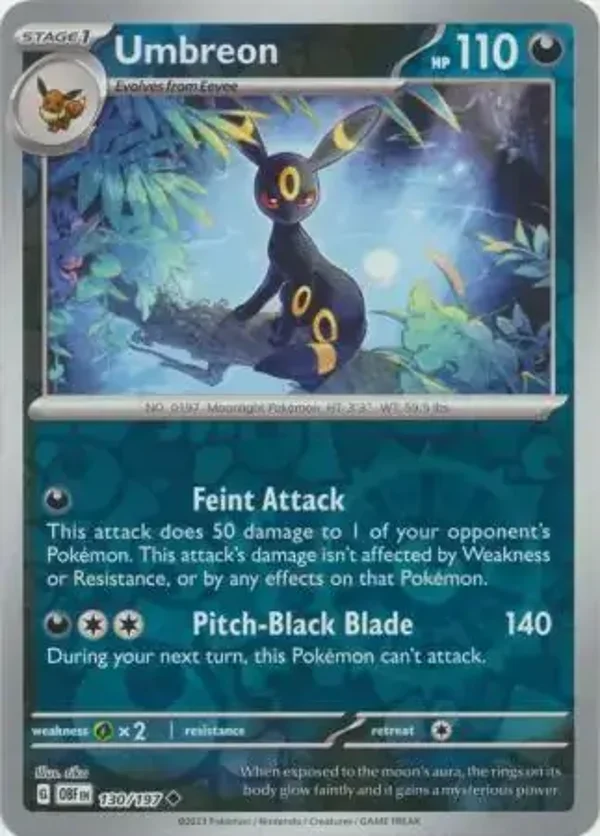 Obsidian Flames  130/197 Umbreon Rev Holo
