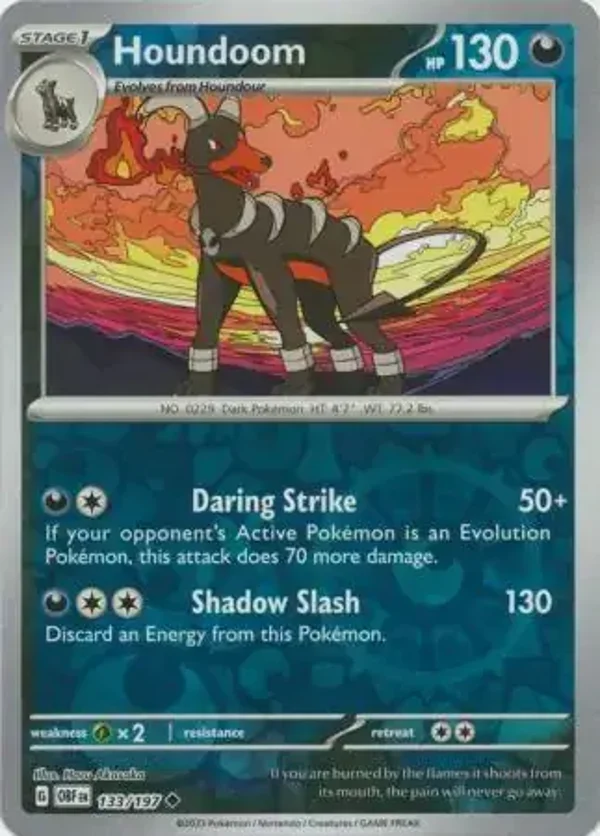 Obsidian Flames  133/197 Houndoom Rev Holo