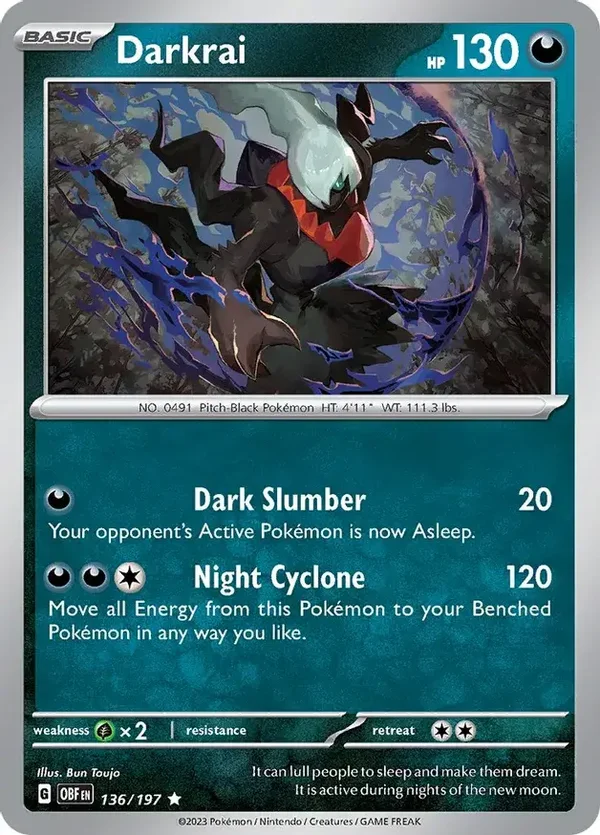 Obsidian Flames  136/197 Darkrai Holofoil