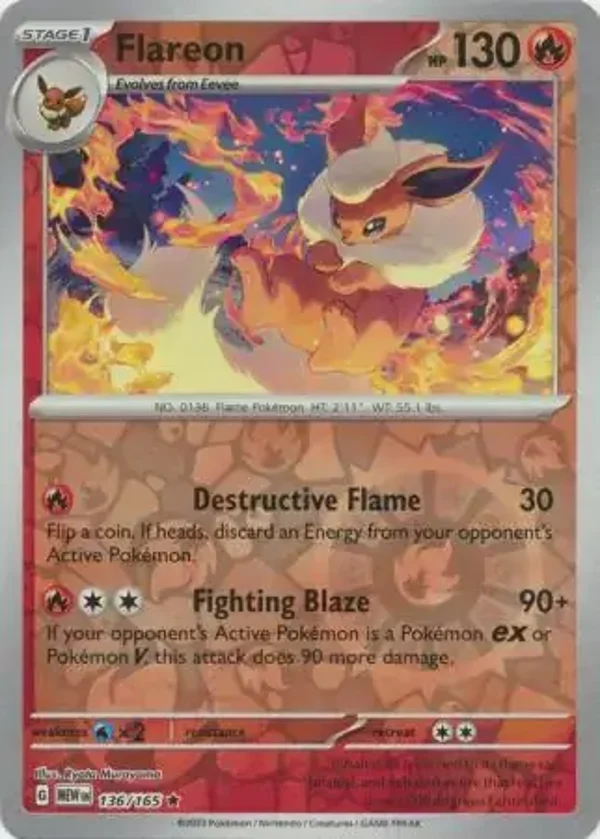 151  136/165 Flareon Rev Holo