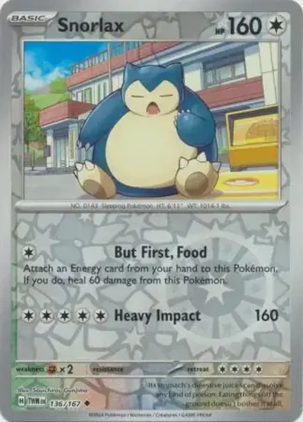 Twilight Masquerade  136/167 Snorlax Rev Holo
