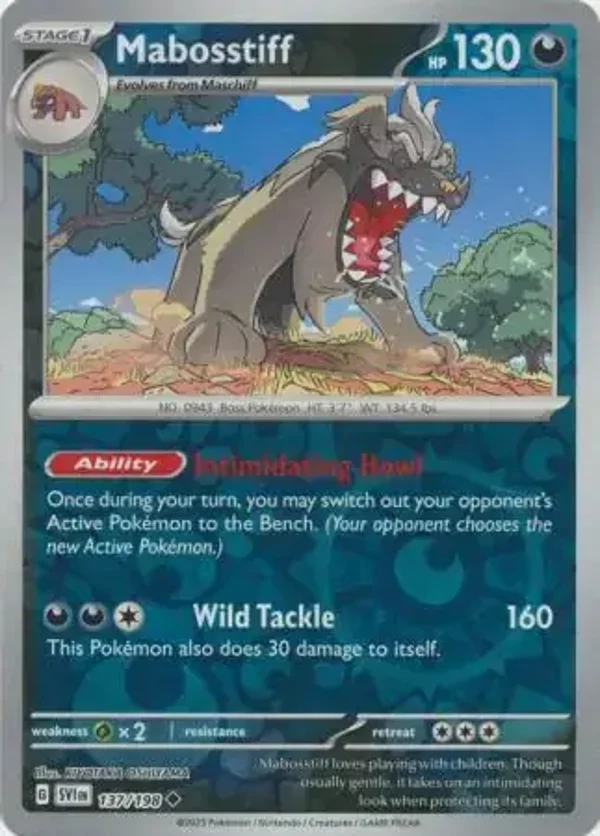 Scarlet & Violet  137/198 Mabosstiff Rev Holo