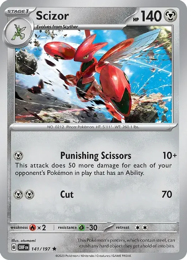 Obsidian Flames  141/197 Scizor Holofoil