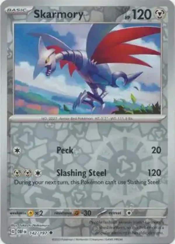 Obsidian Flames  142/197 Skarmory Rev Holo