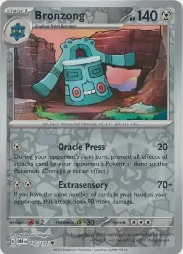 Obsidian Flames  145/197 Bronzong Rev Holo