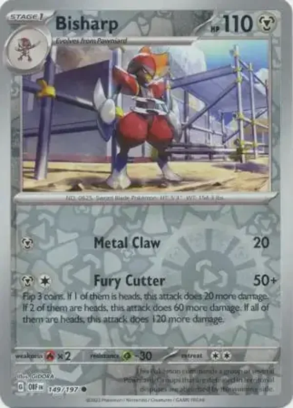 Obsidian Flames  149/197 Bisharp Rev Holo