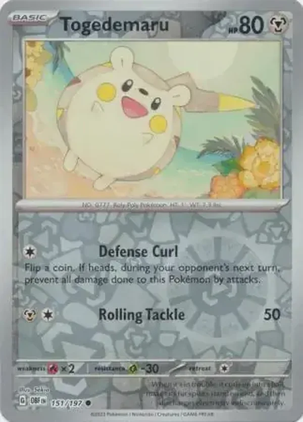 Obsidian Flames  151/197 Togedemaru Rev Holo