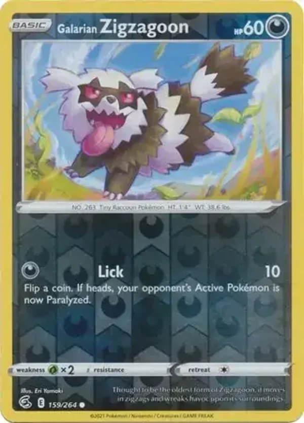 Fusion Strike  159/264 Galarian Zigzagoon Rev Holo