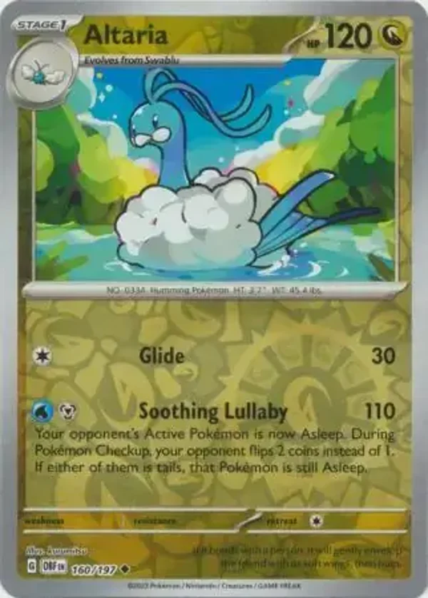 Obsidian Flames  160/197 Altaria Rev Holo