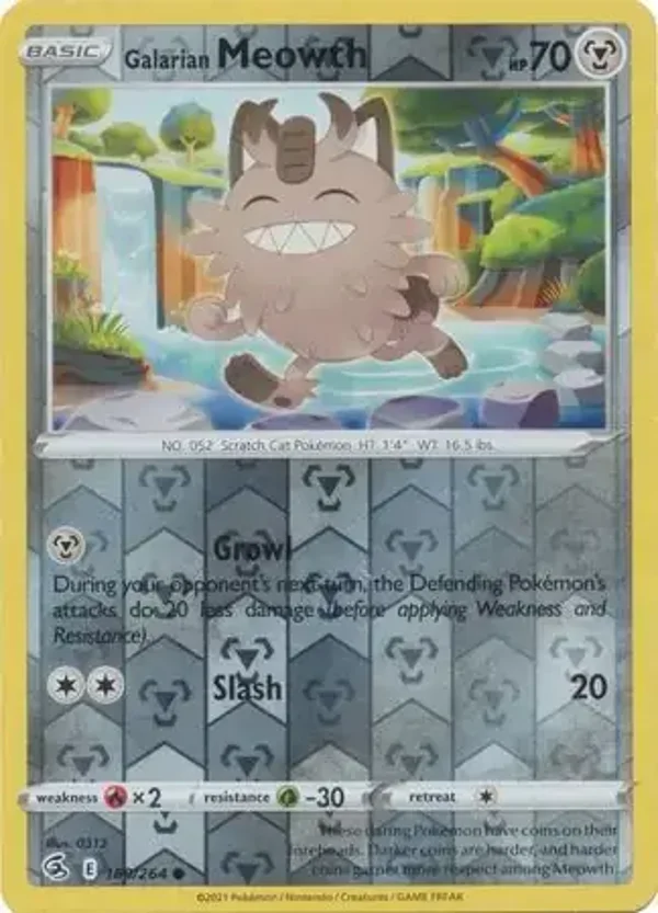 Fusion Strike  180/264 Galarian Meowth Rev Holo